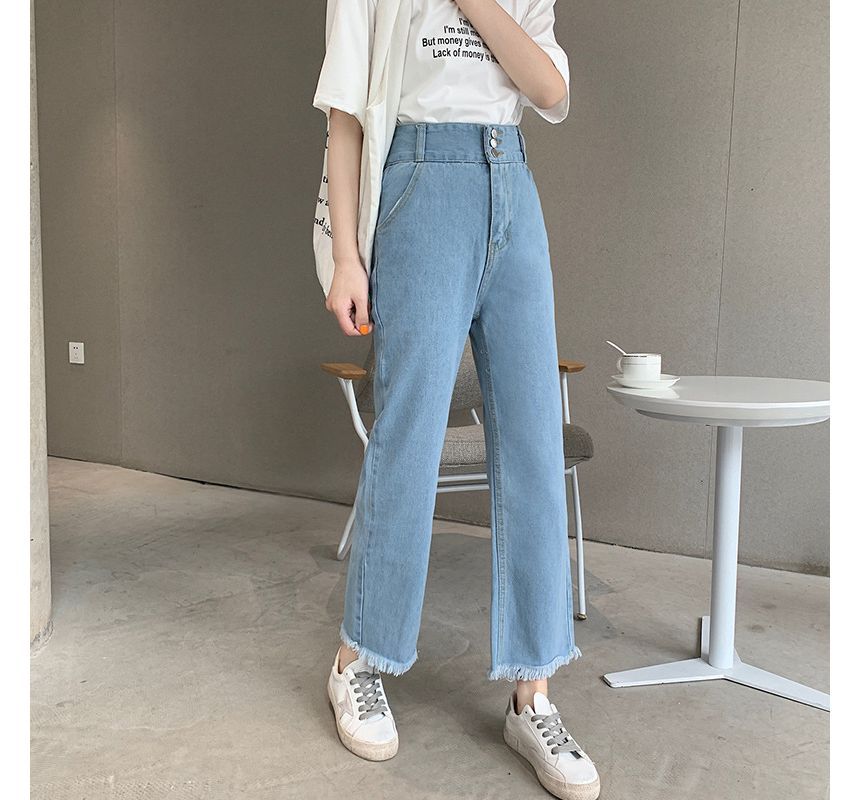 Jeans High Loose Fit Waist Cropped