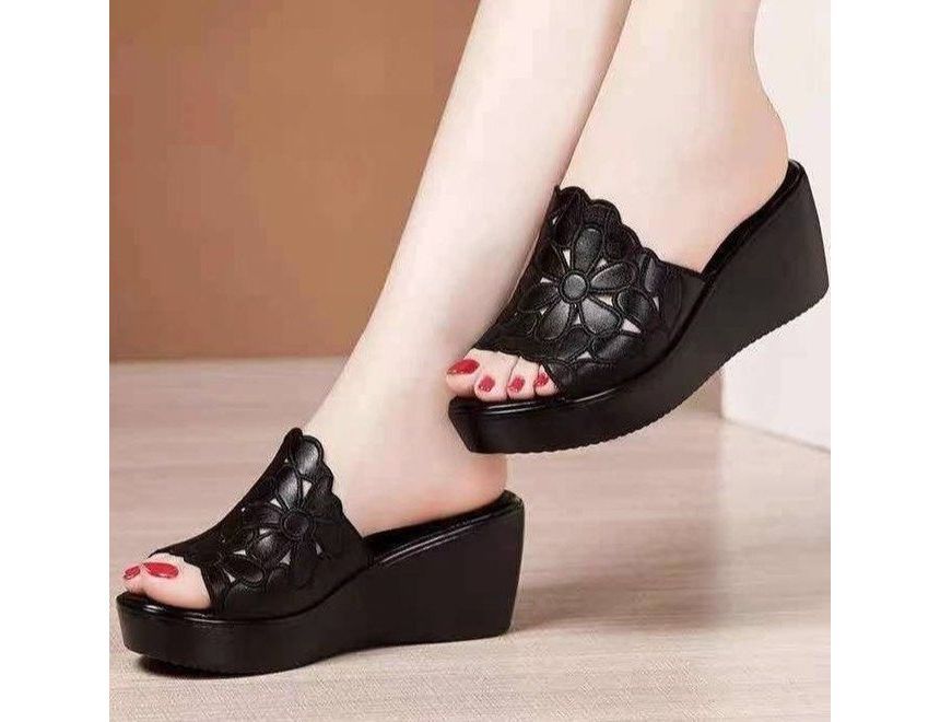 Slide Sandals Platform Wedge-Heel