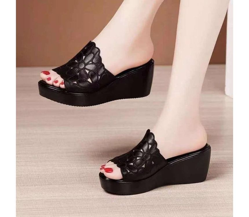 Slide Sandals Platform Wedge-Heel