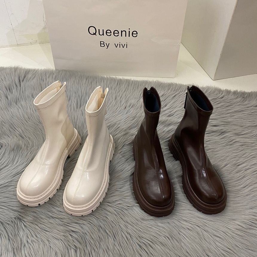 Block Heel Short Boots