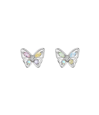 Butterfly Rhinestone Sterling Silver Earring