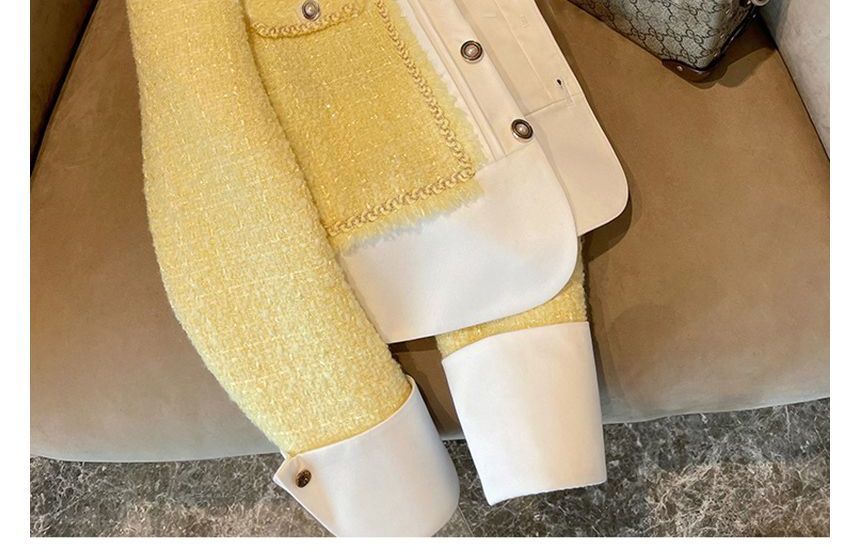 Tweed Sequined Button-Up Jacket