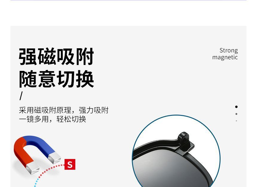 On with Round Sunglasses Glasses Snap Magnetic