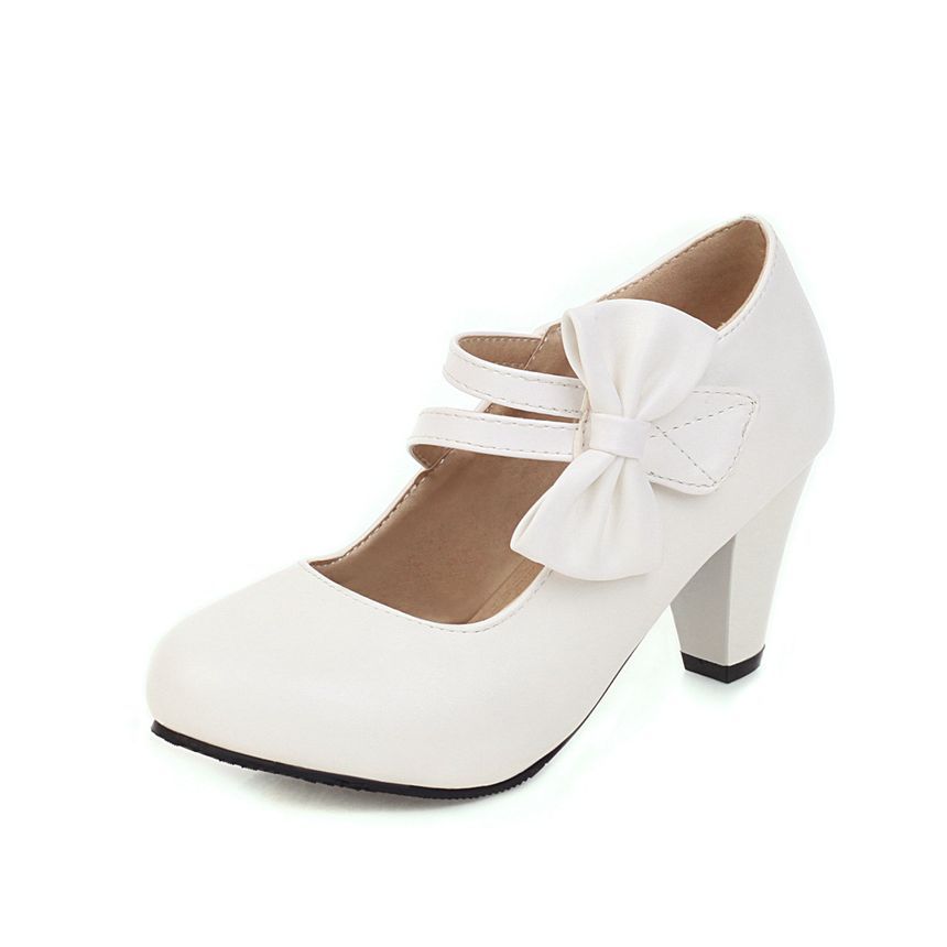 Bow Shoes Mary Chunky Heel Jane