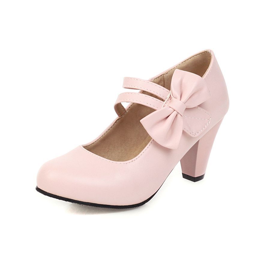 Bow Shoes Mary Chunky Heel Jane