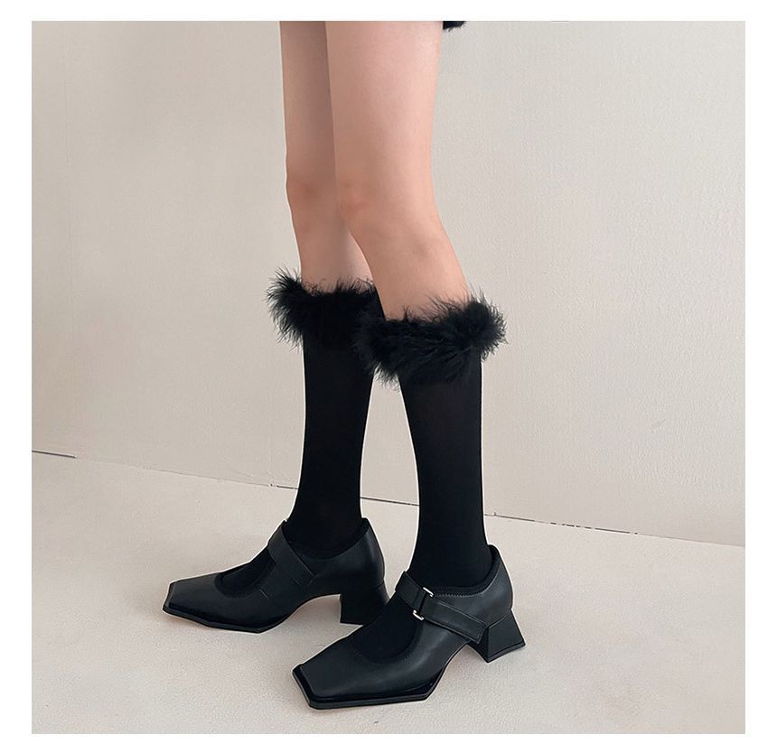 Feather Accent Tall Socks