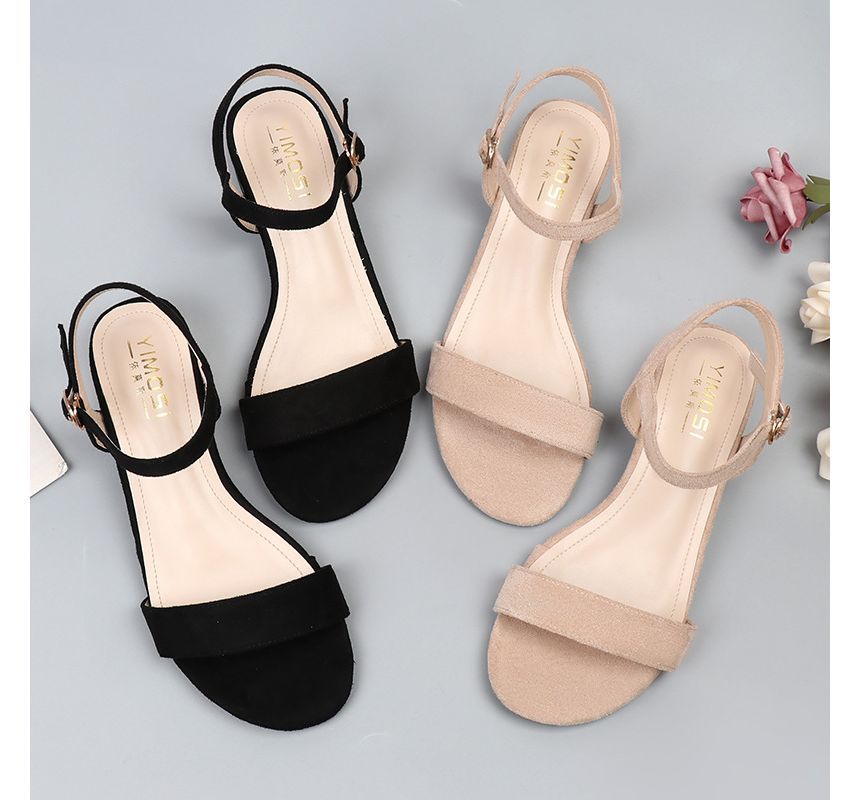 Heel Block Sandals Plain