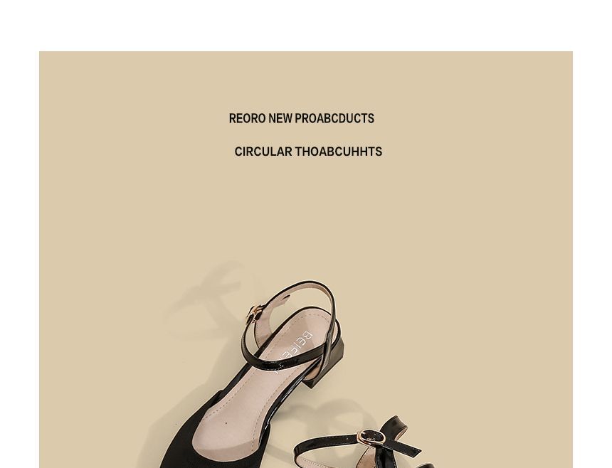 Sandals Pointy-Toe Strap Heel Ankle Chunky