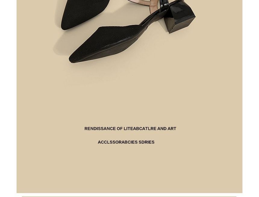 Sandals Pointy-Toe Strap Heel Ankle Chunky