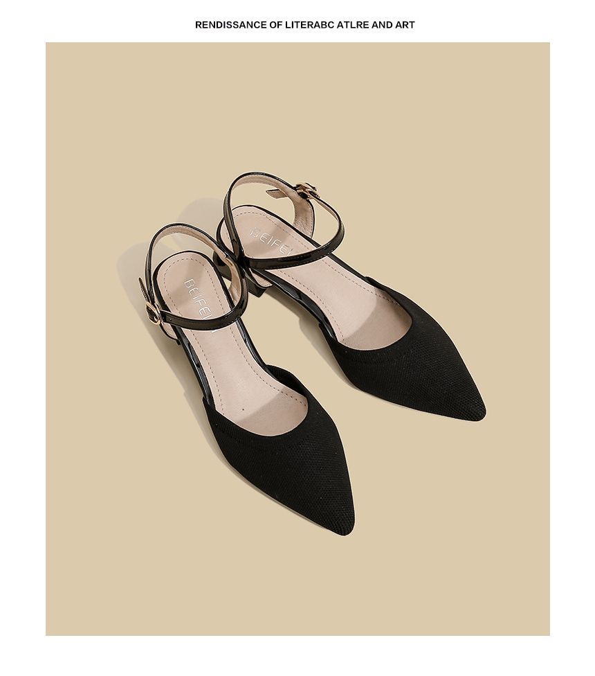Sandals Pointy-Toe Strap Heel Ankle Chunky