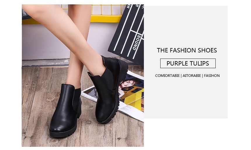 Faux Boots Leather Ankle