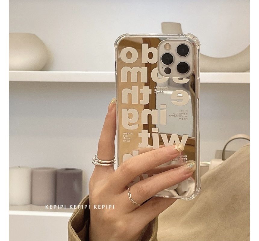 Lettering Mirrored Phone Case