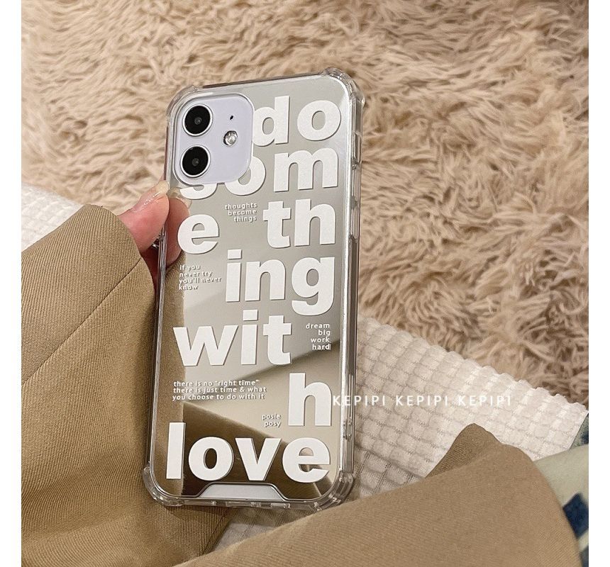 Lettering Mirrored Phone Case
