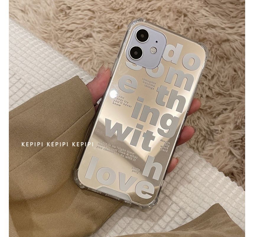 Lettering Mirrored Phone Case