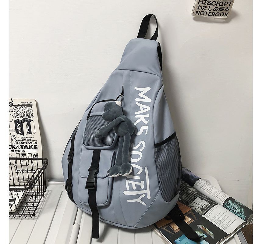 Lettering Nylon Sling Bag