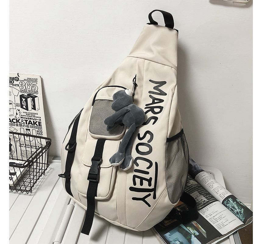 Lettering Nylon Sling Bag