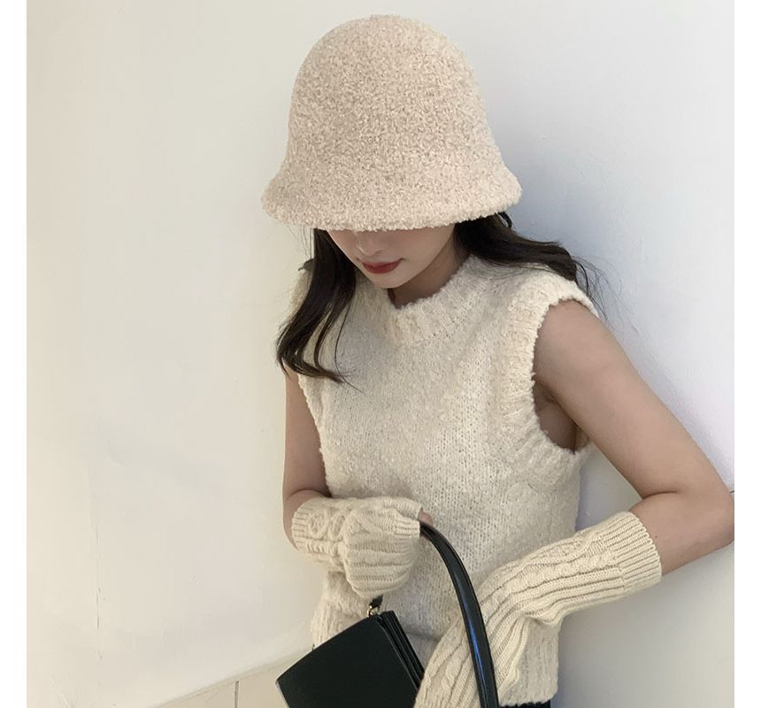 Bucket Plain Chenille Hat