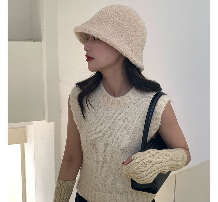 Bucket Plain Chenille Hat