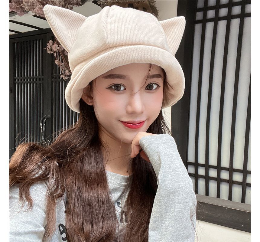 Ear Cat Hat Knit Bucket