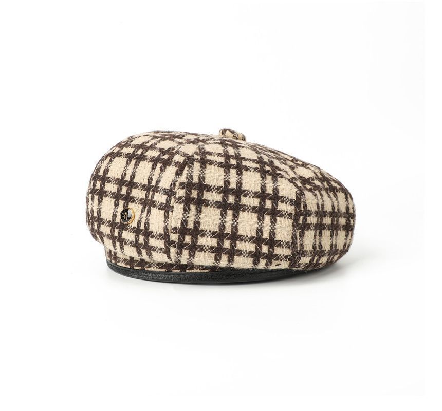 Plaid Beret Hat