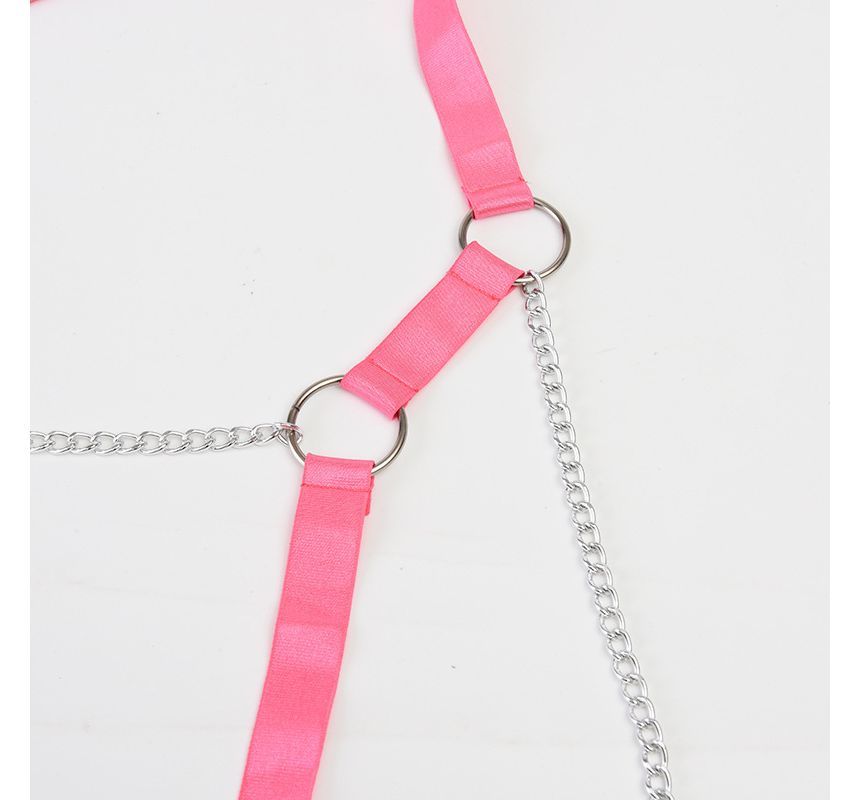 Alloy Chain Faux Leather Shoulder Harness with Armband