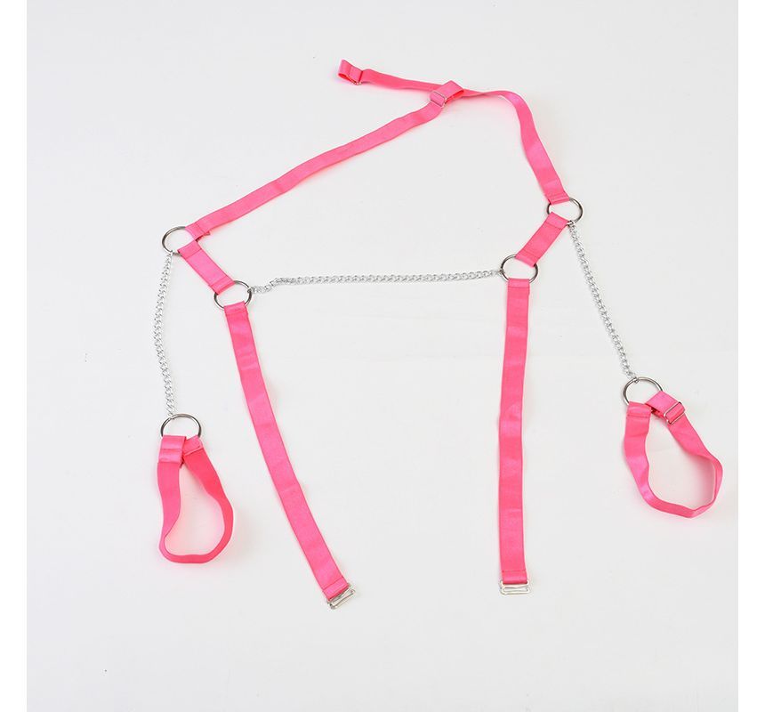Alloy Chain Faux Leather Shoulder Harness with Armband