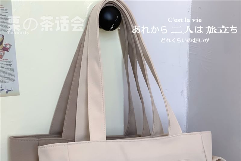 Plain Multi-Pocket Tote Bag