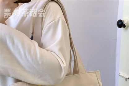 Plain Multi-Pocket Tote Bag