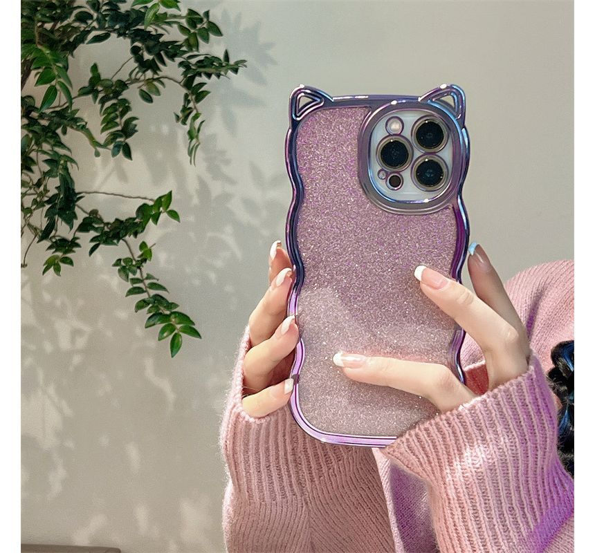 Case Phone Ear Cat Transparent