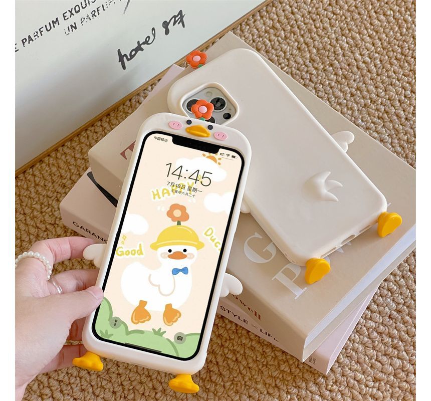 Floral Duck Phone Case - iPhone 14 Pro Max / 14 Pro / 14 Plus / 14 / 13 Pro Max / 13 Pro / 13 / 12 Pro Max / 12 Pro / 12 / 11 Pro Max / 11 / XS Max / XS / XR / X / 8 Plus / 7 Plus / 7 / 8 / SE