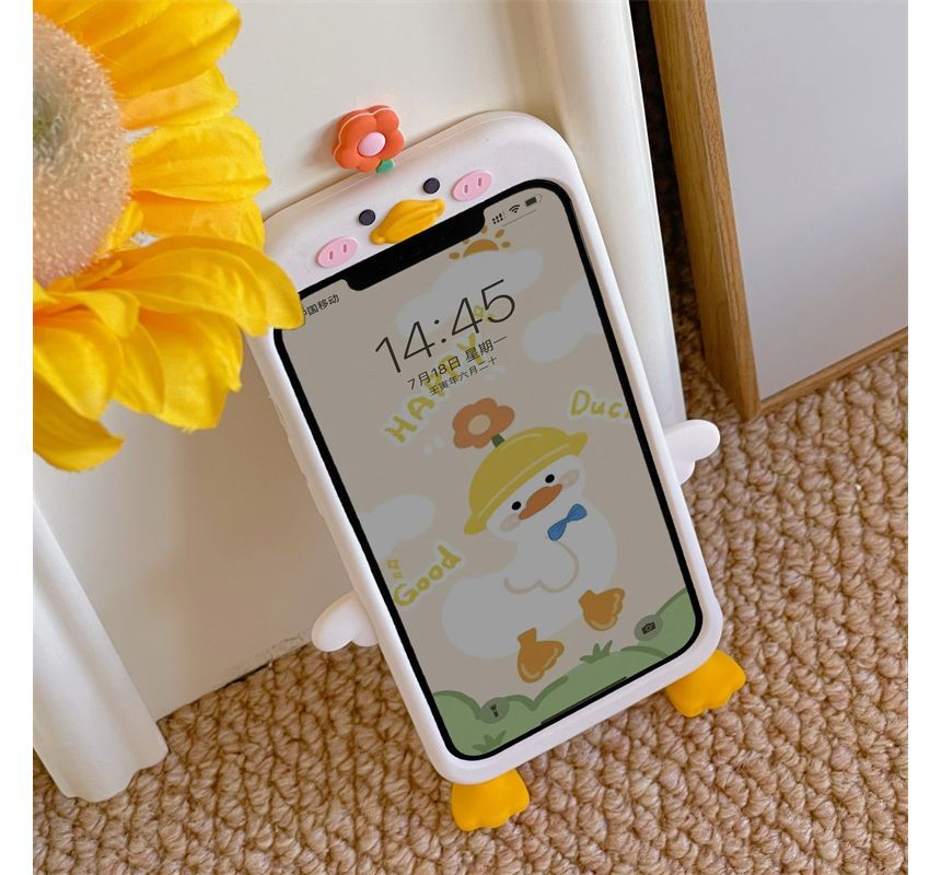 Floral Duck Phone Case - iPhone 14 Pro Max / 14 Pro / 14 Plus / 14 / 13 Pro Max / 13 Pro / 13 / 12 Pro Max / 12 Pro / 12 / 11 Pro Max / 11 / XS Max / XS / XR / X / 8 Plus / 7 Plus / 7 / 8 / SE