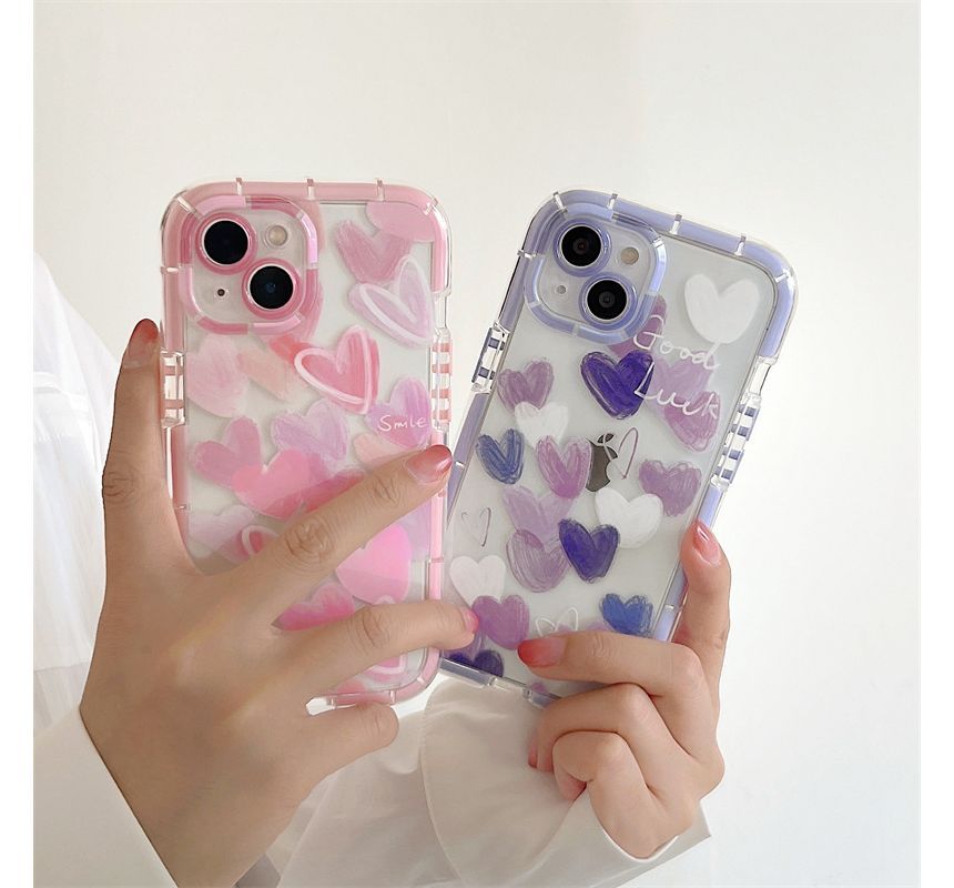 Heart Transparent Phone Case - iPhone 14 Pro Max / 14 Pro / 14 Plus / 14 / 13 Pro Max / 13 Pro / 13 / 12 Pro Max / 12 Pro / 12 / 11 Pro Max / 11 / XS Max / XS / XR / X