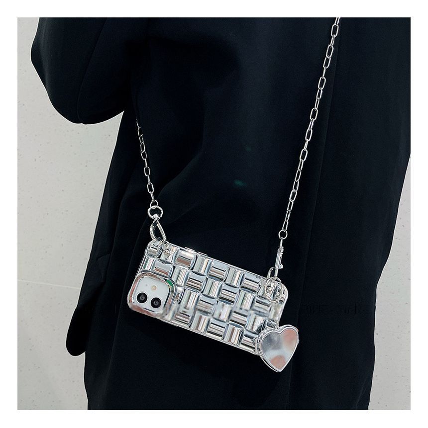 Metallic Case Chain Phone
