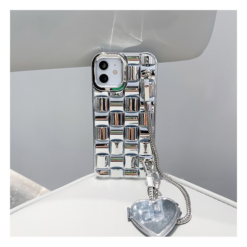 Metallic Case Chain Phone