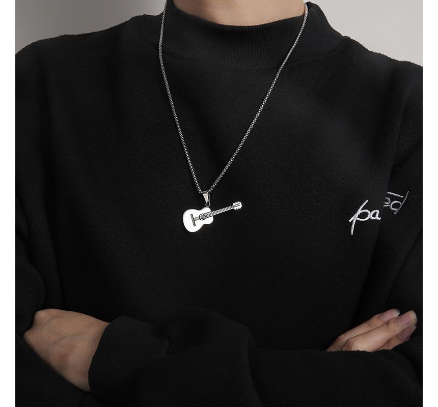 Guitar Pendant Stainless Steel Necklace