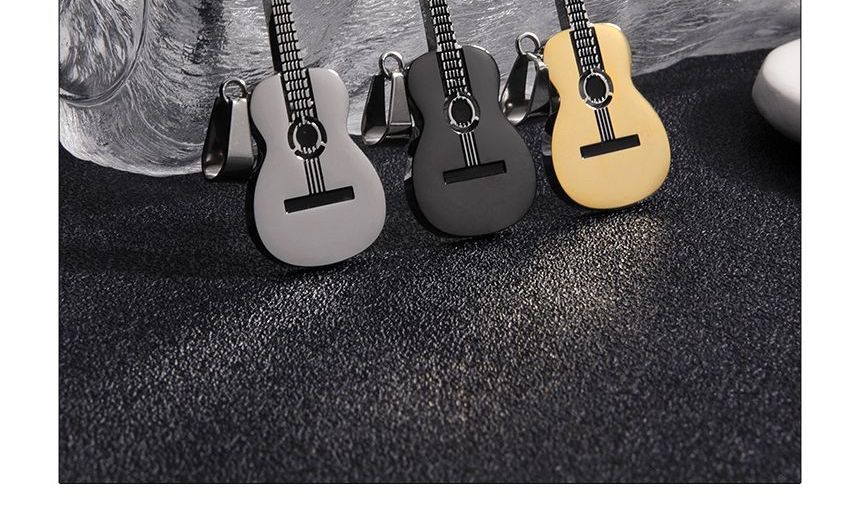 Guitar Pendant Stainless Steel Necklace