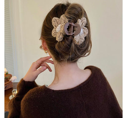 Chenille Flower Accent Hair Clamp