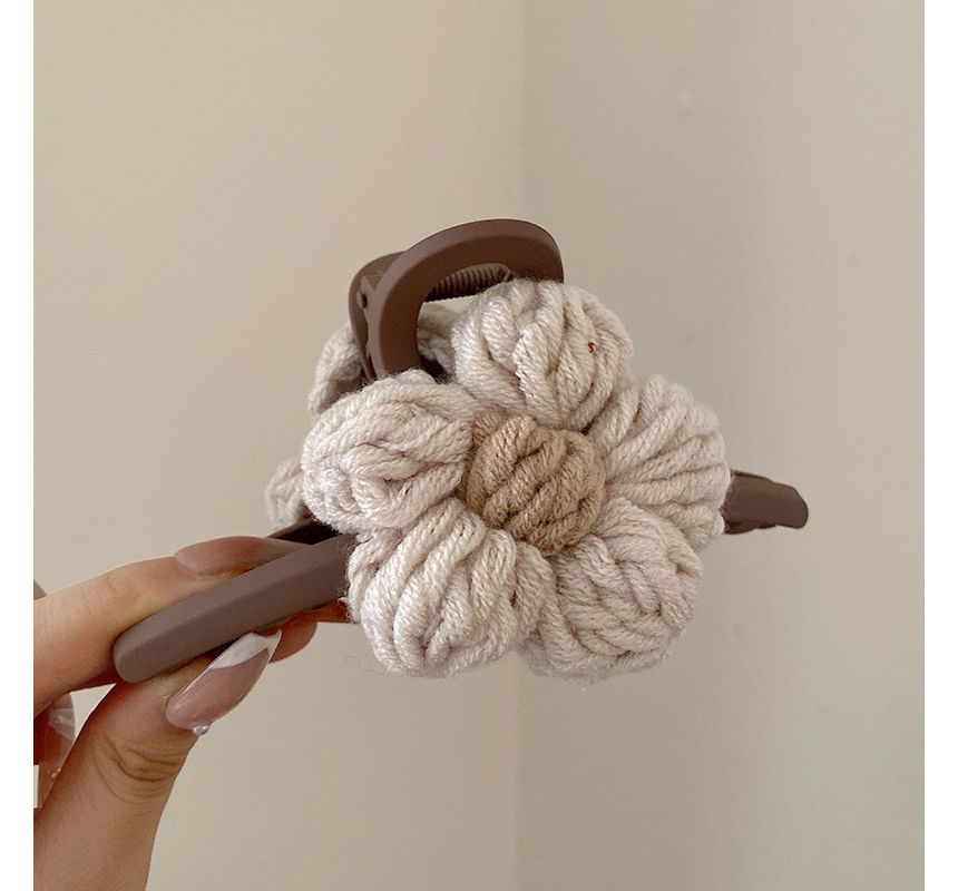 Chenille Flower Accent Hair Clamp