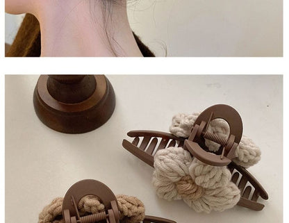 Chenille Flower Accent Hair Clamp