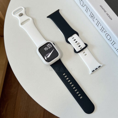 Set of 2: Two-Tone Silicone Apple Watch Band (various designs)