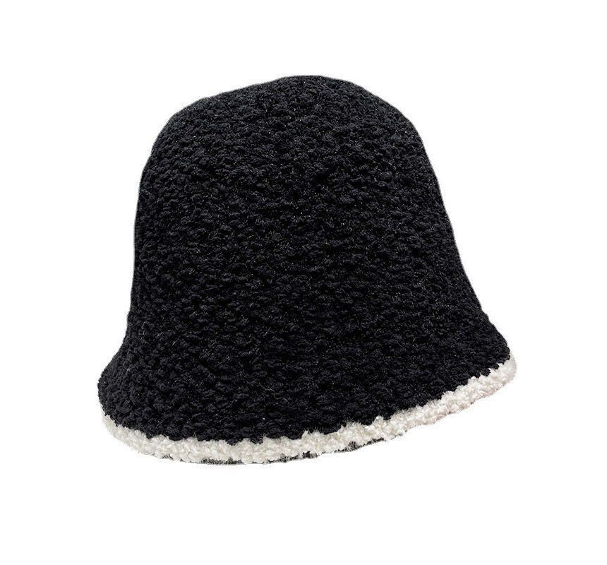 Faux Hat Shearling Contrast Trim Bucket