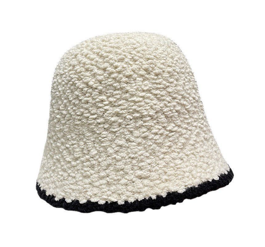 Faux Hat Shearling Contrast Trim Bucket