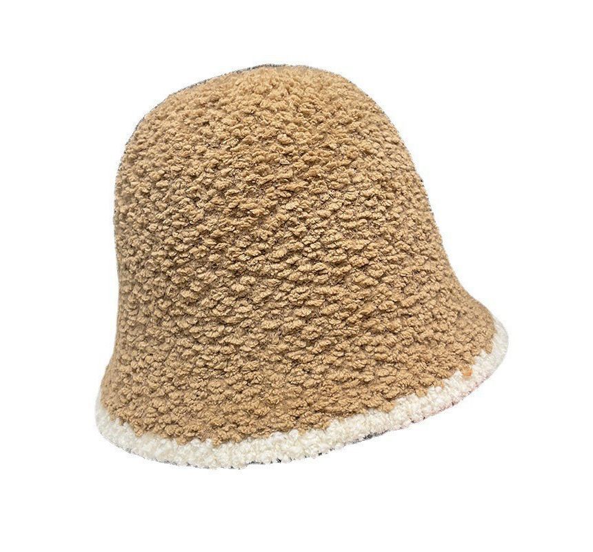 Shearling Contrast Hat Faux Trim Bucket