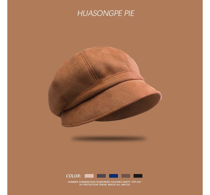 Newsboy Suede Faux Plain Cap