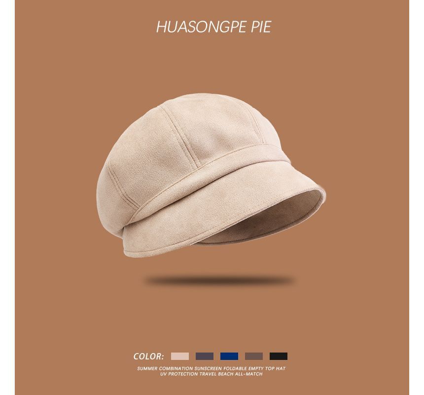 Newsboy Suede Faux Plain Cap