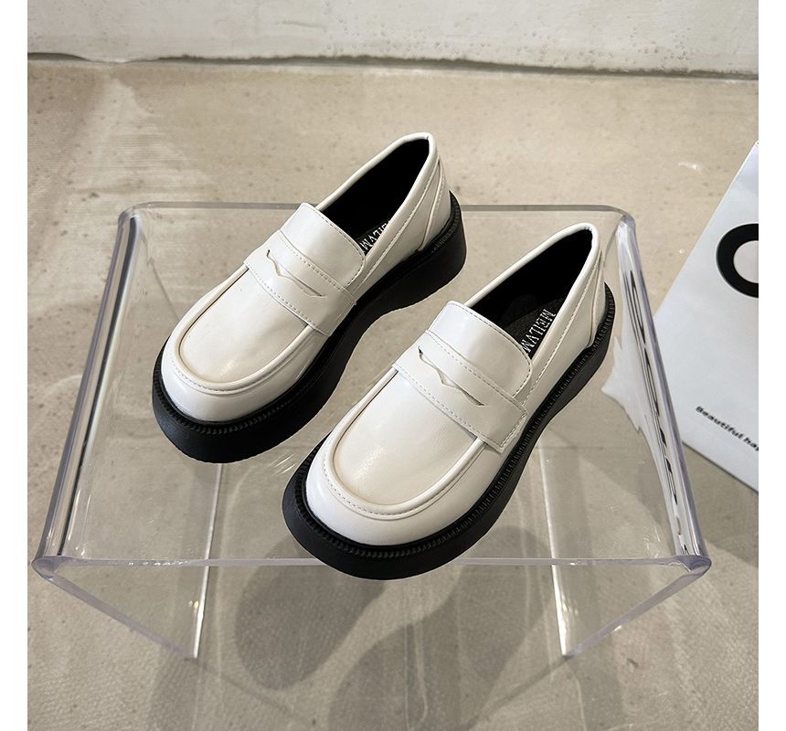Faux Leather Platform Loafers