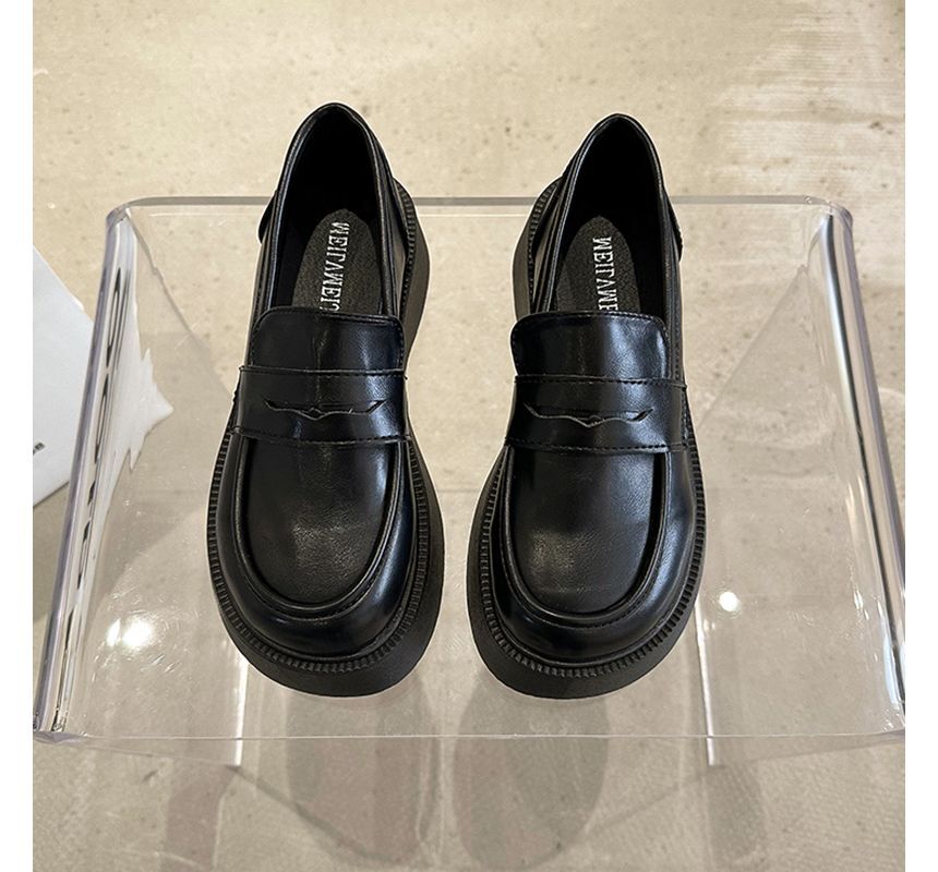 Faux Leather Platform Loafers