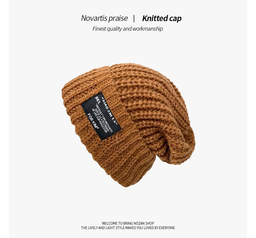 Cable Applique Beanie Knit