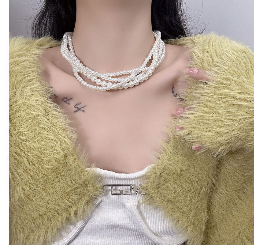Pearl Faux Layered Choker