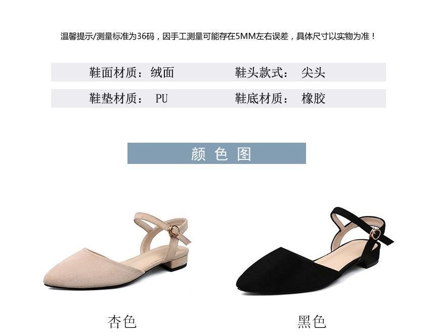 Ankle Strap Chunky Heel Pointy-Toe Sandals